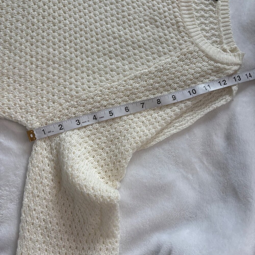 De Ratchild Womens Juniors Cold Shoulder Knit Cream Sweater 2X Long Sleeve - Picture 13 of 14